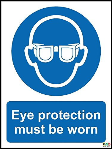 Eye Protection Must Be Worn Safety Sign - 1.2mm Rigid plastic 300mm x 200mm