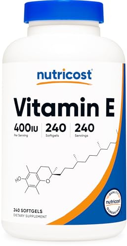 Nutricost Vitamin E 400 IU, 240 Softgel Capsules - Gluten Free, Non-GMO