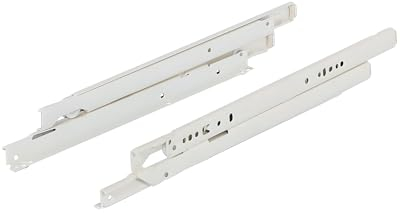 Gedotec Guida per cassetti a estrazione totale 500 mm Guida a rotelle per montaggio su superficie | Guide robuste con portata 50 kg | RAL 9001 bianco | MADE IN AUSTRIA