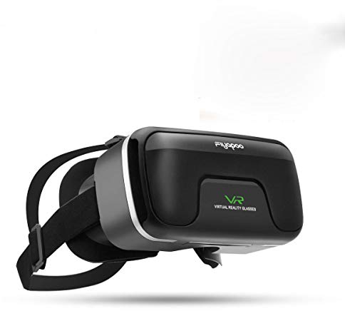 FIYAPOO VR Brille, 3D HD Virtual Reality mit Touch- Taste/Schalter für iPhone XR 8 7 6 6s/Plus,Samsung Plus/Edge Note 9 8,Huawei Android Handys mit 4,7-6,53 Zoll（Schwarz）