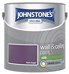 Johnstone's - Wall & Ceiling Paint - Dark Angel - Silk Finish - Emulsion Paint - Fantastic Coverage - Easy to Apply - Dry in 1-2 Hours - 12m2 Coverage per Litre - 2.5L