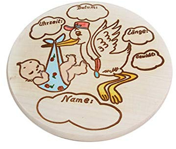 Geburtsbrett (blau) Personalisiertes Geburtsbrett aus Holz – Individuelles Andenken zur Geburt