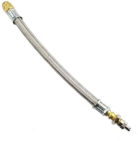 Stix Ventilverlängerung 210 mm Metallgeflecht Zwillingsbereifung | Metallgeflecht, zum Pumpen von Zwillingsbereifung, Aufpumpen-Erweiterung, passend für Auto und Schwerlastfahrzeuge