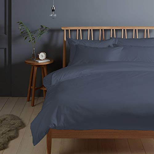 Dunkel Blau Bettwäsche 200x200 mit Deutscher Bettbezug, 2 Kissenbezug 80x80, 400 Fadenzahl Langstapel Bettbezug 200x200 Baumwolle, Satin 100% Baumwolle 3 Stück Bettwäsche (Baumwolle Bettbezug) Pizuna