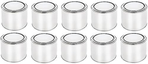 BenBow Barattolo di latta 10x 500 ml con coperchio a pressione - ermetico, opaco, vuoto, rotondo - contenitore di stoccaggio