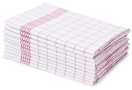 Amago - Paños de Cocina 100% Algodón (Paquete de 10), 50 x 70 cm - Rojo