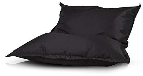 Ecopuf - Sako sittsäck för utomhusbruk - Beanbag för rummet - Stilren tygkudde - Relaxfåtölj - Storlek S - 140x100 - Svart Nc14