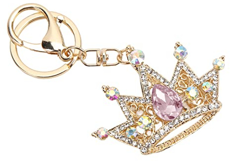 Kronnyckelring, Glänsande Rhinestones Kronnyckelring Charmhänge för Nyckelring Väska Handväska Ryggsäck Handväska[rosa]Nyckelringar
