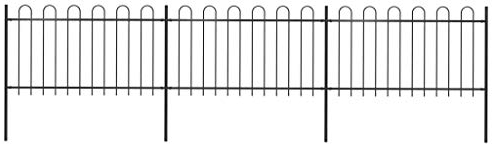 ZEYUAN Gartenzaun mit Bügel-Design, Sichtschutz Zaun, ZaunsichtschutzB, Steckzaun, Garten Zaun,Teichzaun, Zaunelemente, Garden Fence, Stahl 5,1 x 1 m Schwarz