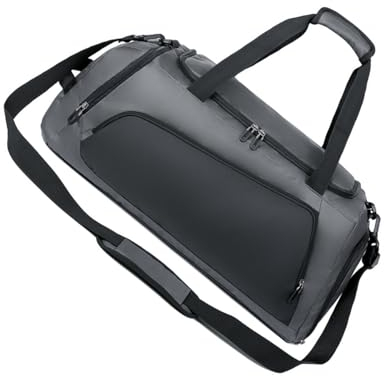 Turnbeutel Sportbeutel Tasche mit Schuhfach 55L Reise Seesack Übernachtungstaschen für Damen und Herren Grau, Schwarz