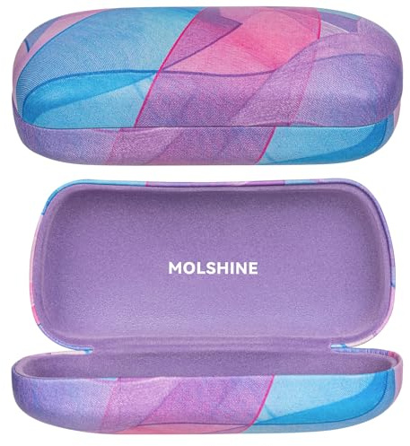 molshine Hartschalen-Sonnenbrillenetui, klassisches großes Brillenetui für Sonnenbrillen, Brillen mit Reinigungstuch
