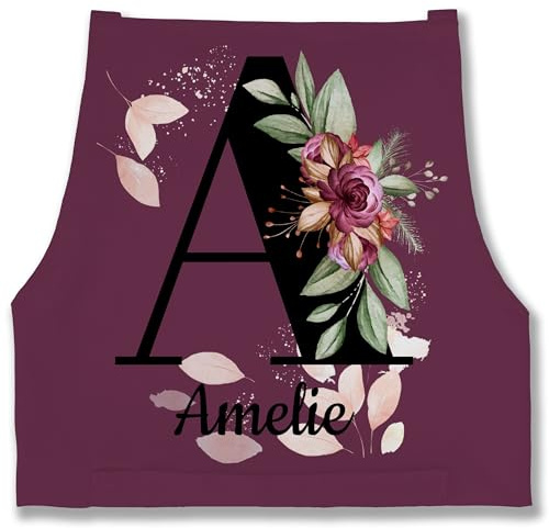 Geschenk mit Namen personalisiert by Shirtracer - Schürze - und - Buchstabe anpassbar mit Name I Geschenk Initialen