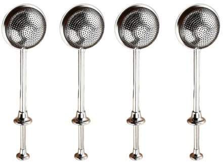 Jinshining 4Pcs 304 Stainless Steel Flour Powder Filter Spoon, Baker Dusting Wand For Sugar Flour Spices, Flour Sugar Powder Spoon Kitchen Tools Baking Sifters Baking Tools and Accessories, 1
