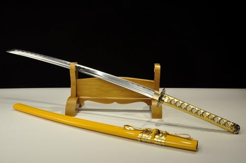 TEERMA 40 Zoll China Handmade Handschmieden Katana Schwert aus Hohem Mangan Stahl scharfes und echtes Katana China Schwert DS009