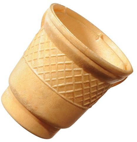 Bazko Waffelbecher Groß | halbsüße Eiswaffeln 7,8 cm / 7,5 cm | 208 Stück | knusprige Eiswaffel Softeisbecher | Eisbecher für Gelato, Sorbet | vegan