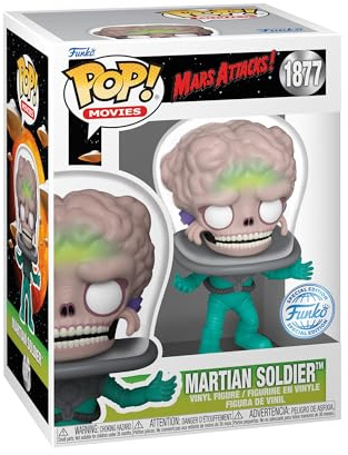 Funko POP! Movies: Mars Attacks - Alien Soldier (1 in 6 Chase Chance) | Offizielles Sci-Fi Merch - Vinyl Sammelfigur als Regal Deko - Geschenkidee zum Geburtstag für Fans und Sammler