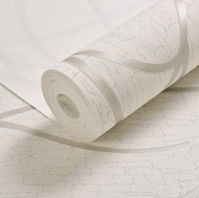 BITHAI Tapete Vliestapete Modern Minimalistisch Tapeten mit 3D Streifen Muster Silber Leicht Glänzend - Streifentapete Wanddekoration in Wohnzimmer Schlafzimmer küche Flur 0,53m x 9,5m (6001)