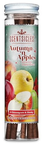 Scentsicles Autumn n Apples duftende Hängeornamente – 6 braune Papierstäbchen mit Haken für Herbst und Weihnachten | Apples – Tannenbaumduft für künstliche, echte Weihnachtsbäume, 6 Stück, Intensiver Weihnachtsduft, ideale Weihnachtsdeko