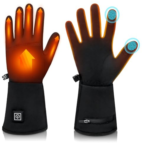 Guantes Calefactables para Mujeres y Hombres, 7,4V 2000mAh*2 Guantes Calefactables con Batería Recargable, 3 Niveles de Calentamiento,Guantes Calefactores eléctricos con Pantalla táctil