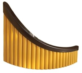 Panflöte aus Kunststoff Mehrfarbiges rechtshändiges Holzblasinstrument mit 22 Röhren und Basis aus Kunststoff/ABS-Harz, professionelle Panflöte(Yellow)