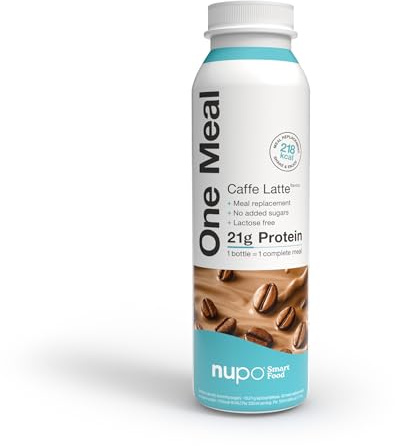 NUPO® Repuesto de comidas para adelgazar [Caffe Latte – 12 unidades] – Bebida dietética para adelgazar – Sustituto de comida para batido adelgazante – Comida de bebida – Sustituto alimenticio