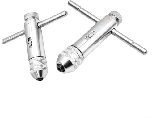 EpheyFIF Lot de 2 clés à tarauds avec poignée en T - Cliquet réglable en forme de T - 3 à 8 mm et pour tarauds à vis de 5 à 12 mm respectivement