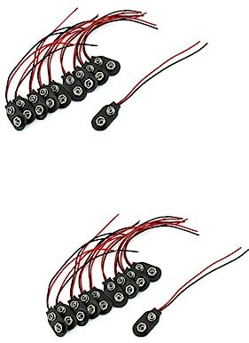 KONTONTY 20piezas Clip De Batería De Tipo i Cable De Clip De Batería para Leds y Dispositivos Color Negro