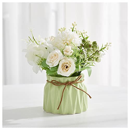 YIHANSS Künstliche Pflanzen-Arrangement, künstliche Blumen in Keramikvase, künstliche Hortensien, künstliche Blumen für Hochzeit, Zuhause, Party, Tischdekoration, Party-Dekoration (Farbe: G)