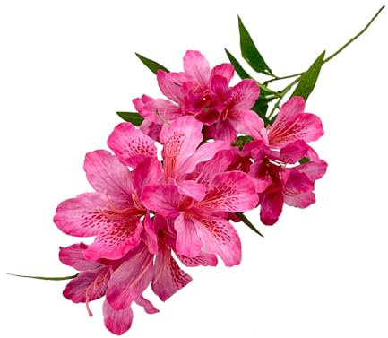 BQEE Fiori di azalea artificiali, 3 bouganville finte, verde in seta realistica, per centrotavola, decorazione per casa e ufficio, creazione di ghirlande, diversi colori (rosa rosso)