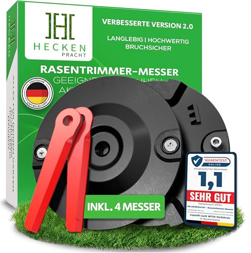 Heckenpracht® Rasentrimmer Messer aus High-Performance-Kunststoff passt für Einhell Rasentrimmer | Extrem bruchsicher & Langlebig | Rasentrimmer Ersatzmesser inkl. Unterbodenschutz