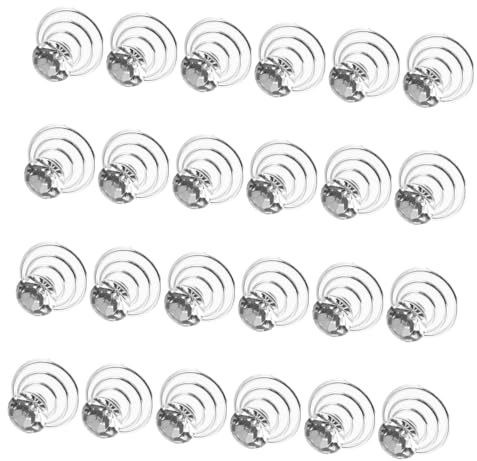 NULYLU 24stücke Silberne Spiral-haarnadeln Mit Strasssteinen Haarschmuck Für Hochzeit Brautjungfern Mädchen Glänzende Metall-haar-clips Für Jeden Anlass