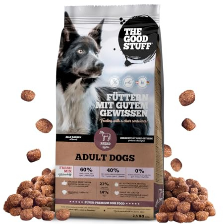 The GOODSTUFF Pferd (Adult) 2,5 kg | Hochwertiges Hundetrockenfutter getreidefrei | Mit frischem Pferdefleisch | Hundefutter trocken für ausgewachsene Hunde | Super-Premium Trockenfutter für Hunde