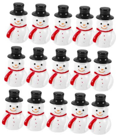 Yardenfun 24 Pezzi Decorazione del pupazzo neve Natale artigianato in resina pupazzo neve arredamento minuscole figurine Figure bianca