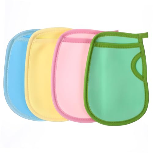 Beatifufu 4 pièces Lot de Exfoliants pour Bain Garçon Fille de Gommage Doux pour Corps Nettoyage et Soin Peau Couleurs Assorties Bleu Rose Vert Jaune