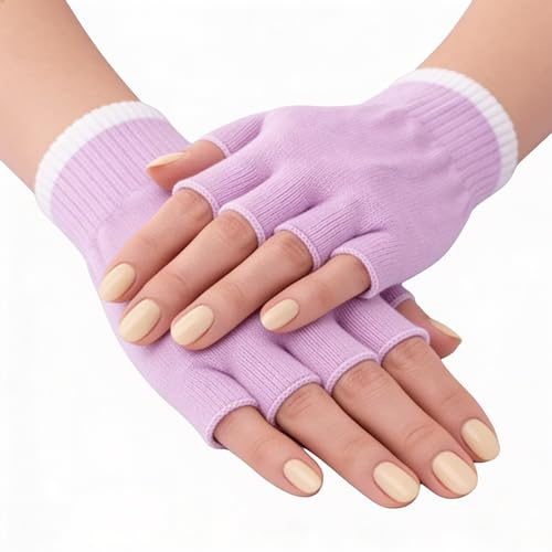 Glowxie Moisturising Gel Line Gloves for Dry Hands, Repairs Hands Overnight | Breathable Fabric, Fingerless Design, Fully Gel Lined with Essential Oils & Vitamin E, Comfortable, One Size Fits Most