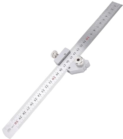 NDNCZDHC Carpentry Scriber Position Block Steel Ruler with Fixing Locator Multifunctional Line Marking Gage 45 90 Degree Handle Drilling Auxiliary