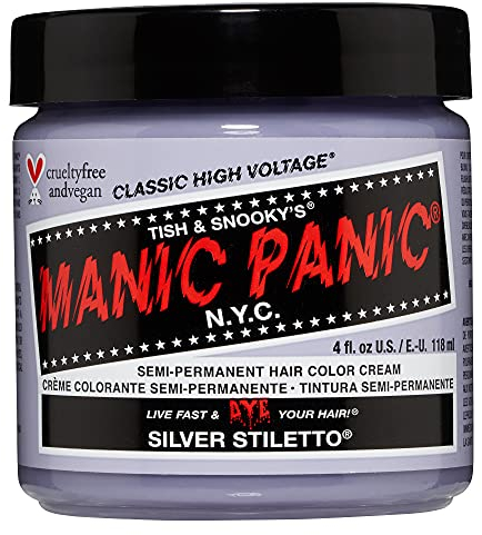 Manic Panic Silver Stiletto Classic Creme, coloración semipermanente para el cabello vegana y libre de crueldad animal, 118 ml