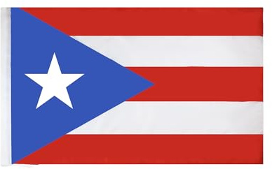 AZ FLAG Bandera Puerto Rico 150x90 cm Puertorriqueña Poliéster Ligero Funda | Uso interior y exterior Enseña costuras dobles y bordes reforzados con funda para mástil
