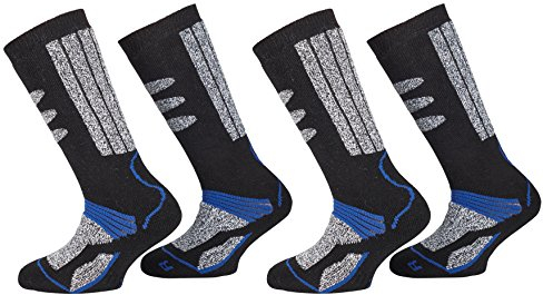 PistenSauser 2 Paar warme Skisocken, Ski-Kniestrümpfe zum Preis von einem Paar mit zusätzlicher Garantie, Damen, Herren, Kinder (Kinder - Blau, 27-30)