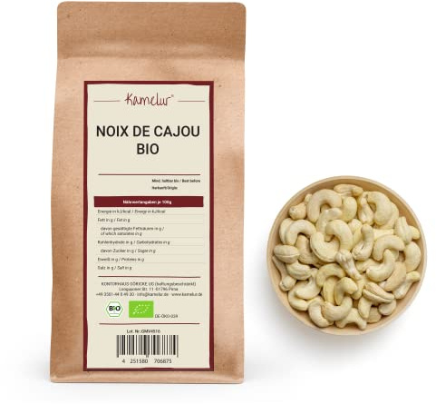 Kamelur Anacardi BIO Al Naturale - Anacardi Interi Non Trattati E Senza Additivi Provenienti Da Agricoltura Biologica Certificata 1 Kg (Confezione Da 1)