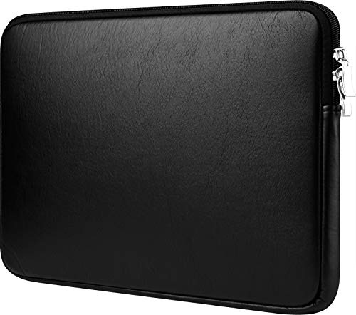 CCPK 14 (Narrow Bezel) Laptop Sleeve Compatible for 13 Inch MacBook Air Pro Hp 14 Inch Laptop Cover Chromebook 14 In Pavilion 360 Acer ASUS Lenovo 14in Computer Case Bag Waterproof PU Leather, Black
