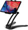 moex View Mount Tablet Halterung und Handy Ständer höhenverstellbar, Tabletständer und Wandhalterung 360 Grad drehbar, Stabiler Aluminium Halter Stand für iPhone, iPad, Samsung Tab – Schwarz
