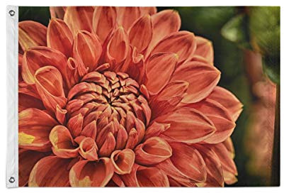 FANTAZIO Drapeau de jardin Dahlia rouge floral