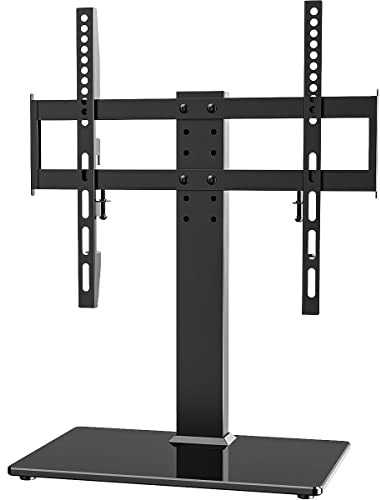 Supporto Universale per TV, Supporto TV da tavolo per TV LCD LED da 27 a 55 Pollici, 6 Livelli Regolabile in Altezza Supporto per TV con Base, Max VESA 400 x 400 mm