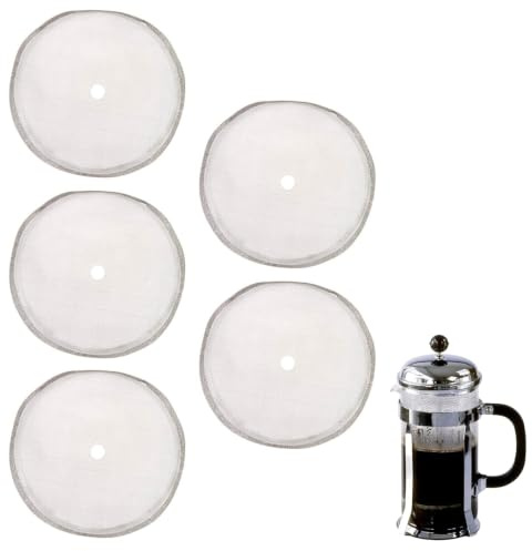 5 Stück Kaffeesieb Universal French Press Ersatzfilter 600 Ml, Wiederverwendbare Edelstahl Mesh-Ersatz Für Kaffeedrücker, French Press Ersatzfiltersieb, French Press Filter 8,5 C