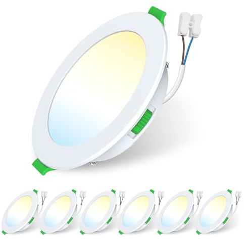 ALUSSO LIGHTING 6 Stück Einbaustrahler Led,7W 550 Lumen Led Einbaustrahler 230V Dimmbar,Deckenspots 3CCT 3000K 4000K 6500K Einstellbar Einbauleuchten,IP44 Deckenstrahler für Badezimmer,Küche,Weiß