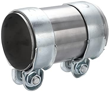 X AUTOHAUX Raccord D'Échappement Ajustable Ton Argenté 1PC Acier Inoxydable | Couleur Argentée, Diamètres: Int.77mm/Ext.81mm/Pince83mm, Longueur 125mm, Sans Soudure.