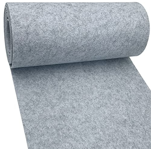aufodara Filzstoff 150x40cm für Tischläufer aus Filz, 3mm Dicke Polyester Filz DIY Aufbewahrungstasche Filzunterlage Patchwork Nähen Basteln Handwerken Dekoration (Hellgrau)