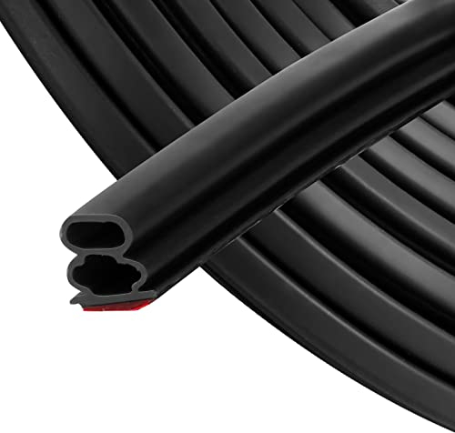 Schwarz Dichtungsband Selbstklebende 10mm x 10mm für Türen Fenster Gummidichtung/Anti-Kollision/Schalldichter/Wasserdichter/Staubdicht 6m