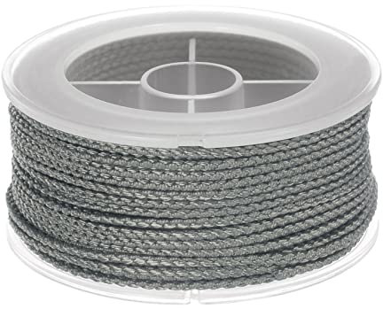sourcing map Hilo de Nylon, Cuerda de Abalorios de Cordel, Cordón Trenzado Extrafuerte 1,6mm para Pulseras Joyería Fabricación Bricolaje Artesanías 16M/52 Pies, Gris